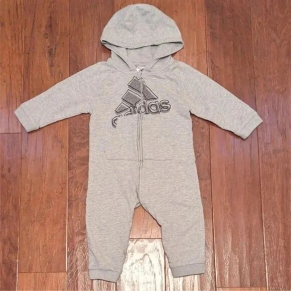 adidas Other - Adidas Zip Romper, Gray, Size 18M
